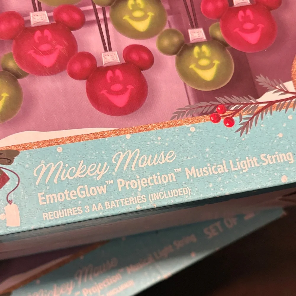 Disney Mickey Mouse EmoteGlow Projection Musical Light String Set of 2
